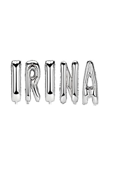 OEM Set baloane cu litere - Nume „Irina”, argintii, 40 cm