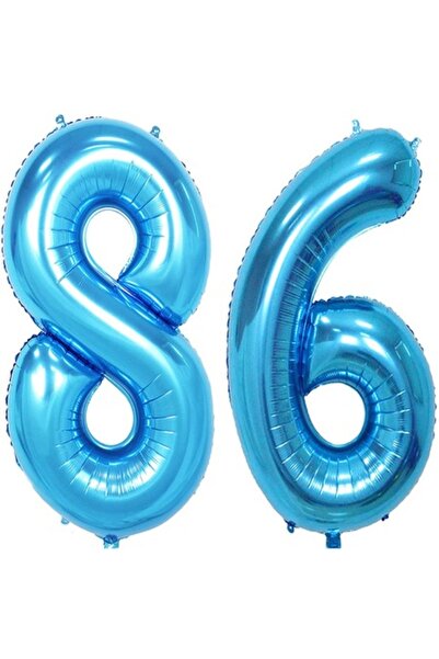 OEM Set 2 baloane folie, ESB, Albastru, aniversare 86 ani, 105 cm