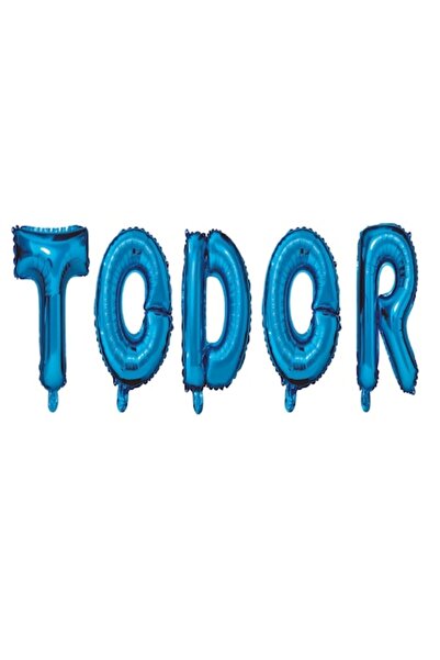 OEM Set de baloane cu literă cu numele Todor, albastre, 40 cm