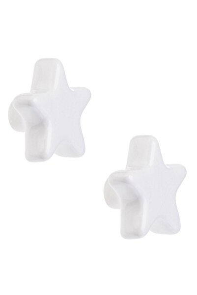 OEM Set Manere Ceramice, Model Stele, Culoare Alba, 2 Bucati