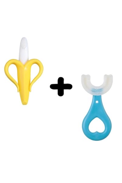 FONIX Set de jucării pentru dentiție 2 în 1, silicon non-toxic, model banană,...