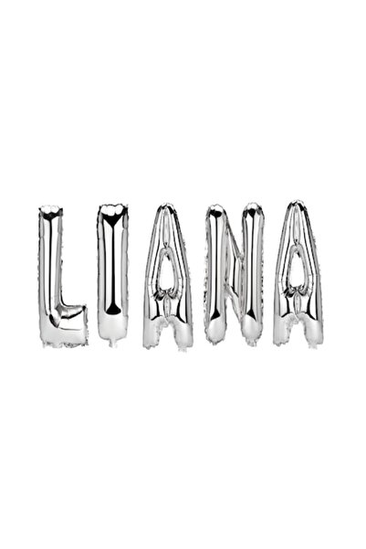 OEM Set baloane cu literă nume Liana, argintii, 40 cm