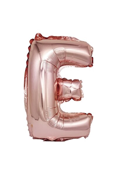 OEM Μπαλόνι από ροζ χρυσό φύλλο, Mirific Party, γράμμα E, 40 cm, κοραλλί (ροζ)