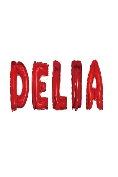 OEM Delia name letter balloon set, Red, 40 cm