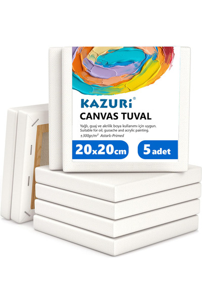 kazuri 20x20 cm Tuval 5 ADET - Kare Tuval 5li