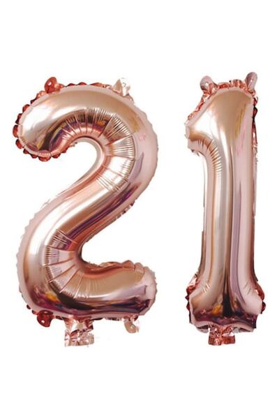 OEM Set 2 baloane folie, ESB, Roz Gold, aniversare 21 ani, 100 cm