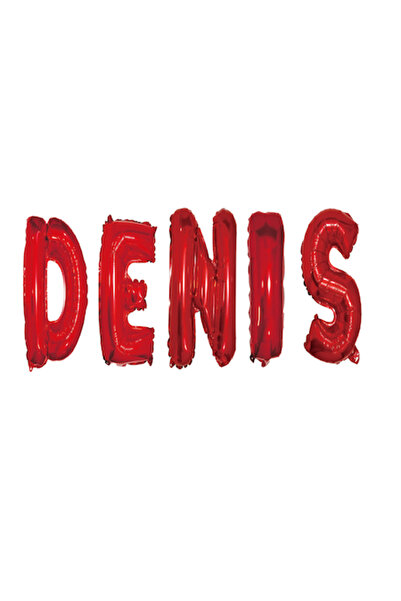 OEM Комплект балони с име Денис, червени, 40 см