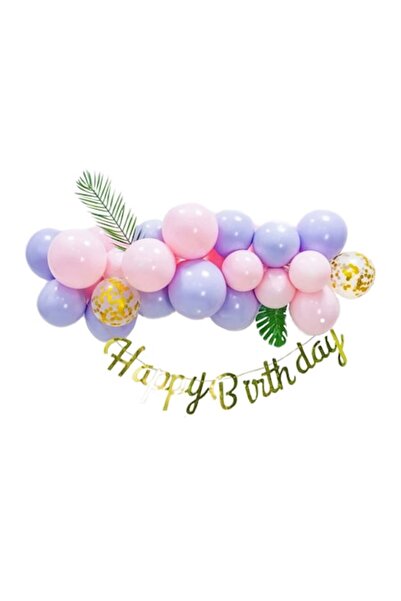 OEM Kit aranjament baloane cu ghirlandă aurie cu mesaj „La mulți ani”