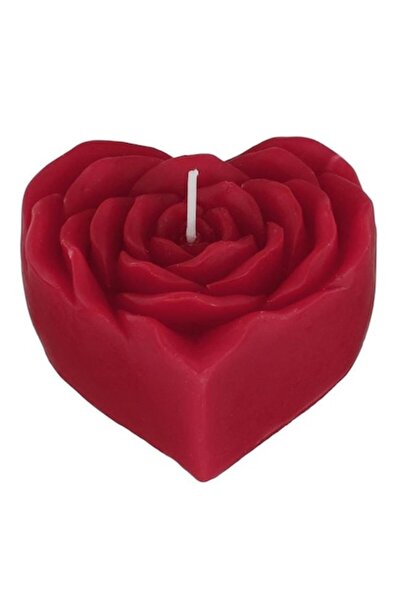 OEM Red Candle 3D Heart Rose 8x8x3cm