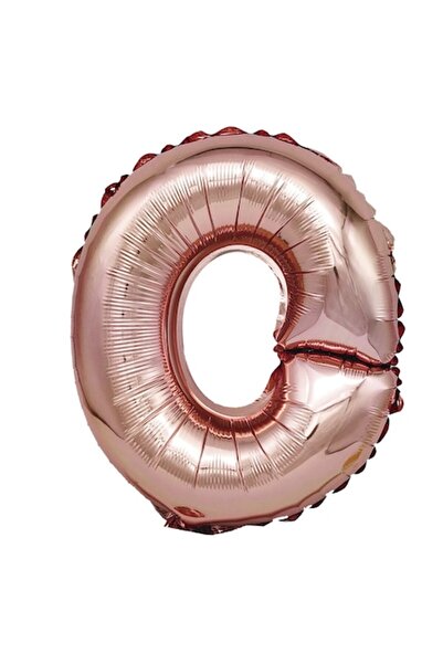 OEM Rose Gold Foil Balloon, Mirific Party, Letter O, 40 cm, Coral Pink
