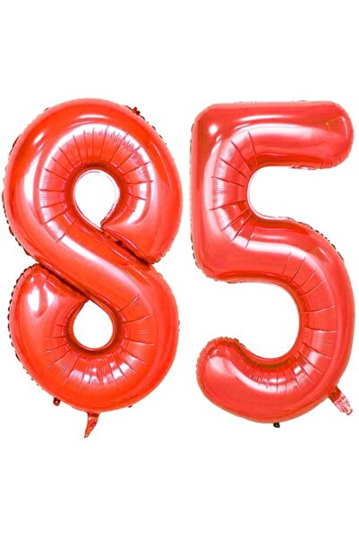 OEM Set de 2 baloane folie, roșii, aniversare 85 de ani, 105 cm