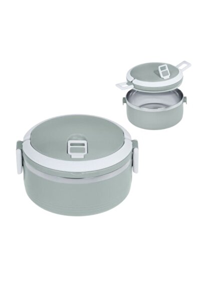 Jumbo Thermal Food Container with Double Stainless Steel Walls, Light Gray