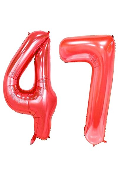 OEM Σετ 2 μπαλόνια αλουμινίου, ESB, κόκκινο, 47η επέτειος, 105 cm