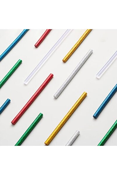 FONIX Set 25 batoane de lipici siliconic cu sclipici multicolor, Comando Crafts