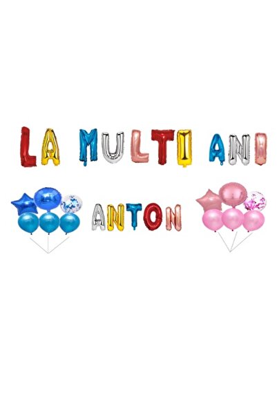 OEM Set Baloane La multi ani Anton, Cake topper, Multicolor, 35Buc