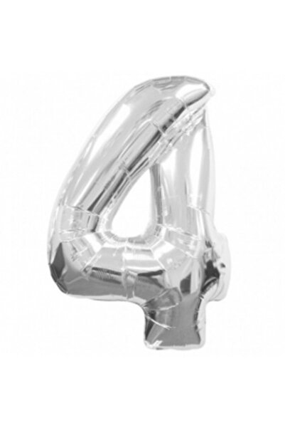 Bruno Foil Balloon, Number 4, Silver, 100 cm