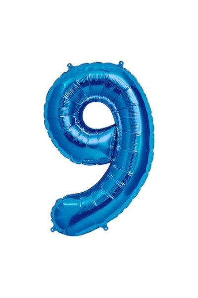 OEM Αλουμινένιο μπαλόνι αριθμός 9, μπλε, 100 cm