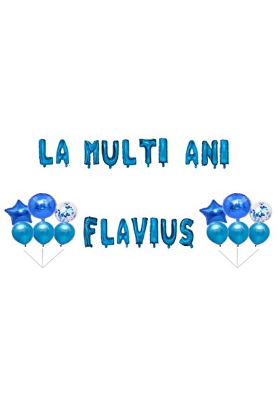 OEM Set Baloane La multi ani Flavius, Cake topper, Albastru, 35 Buc