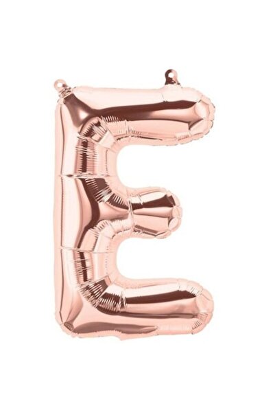 OEM Balon folie litera E, ESB, 35 cm, auriu roz