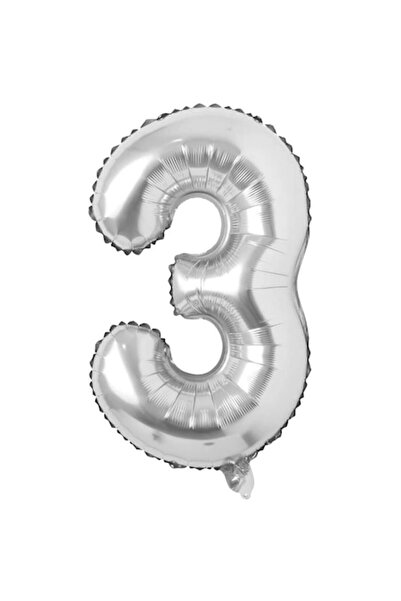 OEM Balon folie ESB - Argintiu Numărul 3, 105 cm