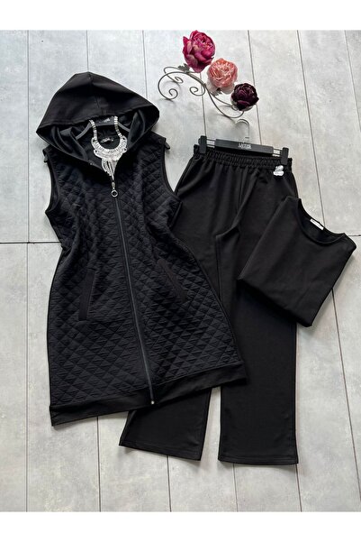 asyadabutik Γυναικείο Καπιτονέ Γιλέκο Σετ 3 τεμαχίων