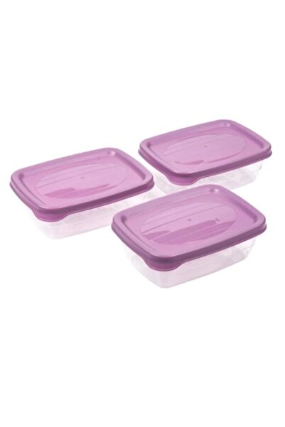 OEM Set of food containers, 3 pcs, plastic, purple/transparent, 600 ml, 14x9....