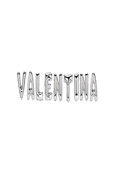 OEM Σετ μπαλόνια με γράμματα Valentina, ασημί, 40 εκ.