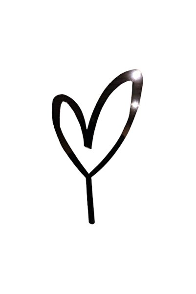 OEM Decor tort model Inimă, Negru, 10x14cm