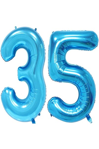 OEM Set 2 baloane folie, ESB, Albastru, aniversare 35 ani, 100 cm