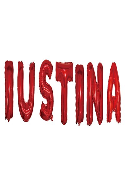OEM Set Baloane Litere Nume Iustina, Roșu, 40Cm