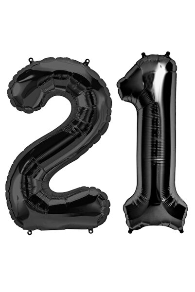 OEM Set de 2 baloane folie gigant, negre, numărul 21, 105 cm