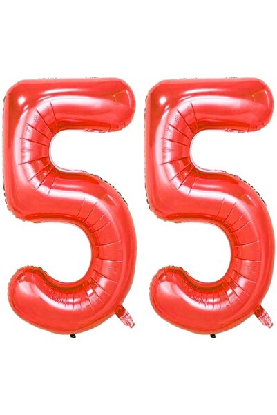 OEM Комплект от 2 фолийни балона, ESB, червени, 55-та годишнина, 100 см