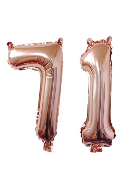 OEM Set 2 baloane folie, ESB, Roz Gold, aniversare 71 ani, 100 cm