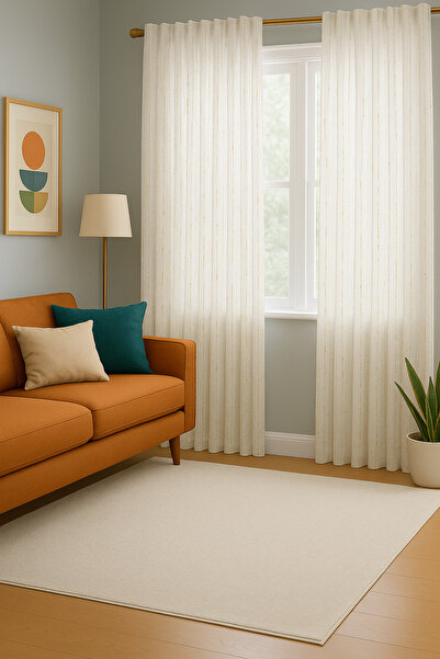 VELORİA HOME Işıltılı Simli 1:3 Sık Pile Perde Modern Salon Halısı