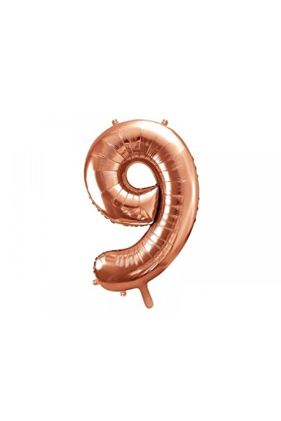 DECO Foil Balloon Figurine, Number 9, Rose Gold