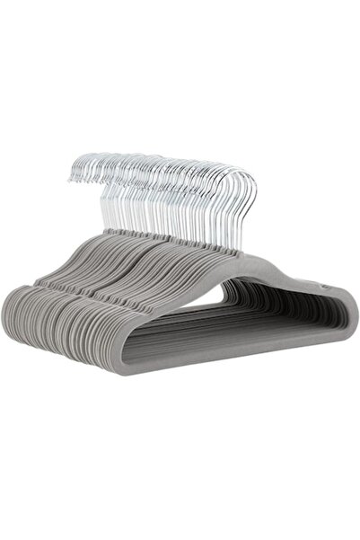 Galaxia Set de 20 de umerașe din catifea Galaxia, gri, cârlig rotativ la 360°