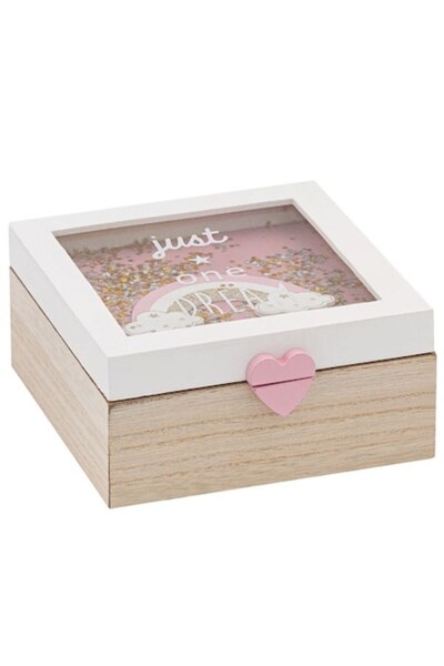 Neirini Cutie de depozitare cu capac de sticlă, Neirini, multicoloră, 15 x 15...