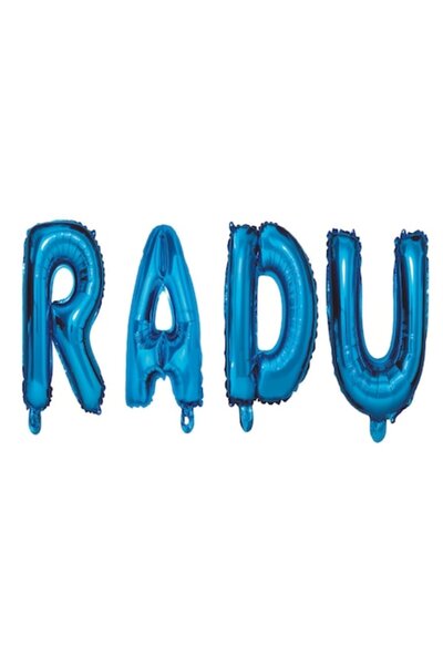 OEM Σετ μπαλόνια με γράμματα Radu, μπλε, 40 εκ.