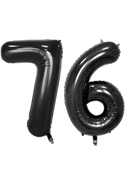 OEM Set 2 baloane folie, ESB, Negru, aniversare 76 ani, 100 cm