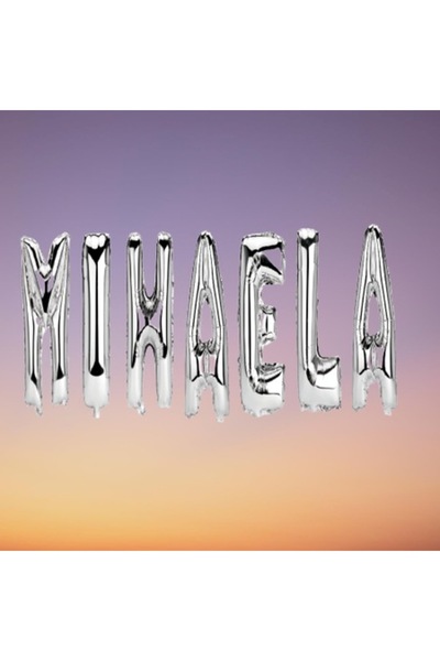 OEM Letter Balloons Set 'Mihaela', Silver, 40 cm