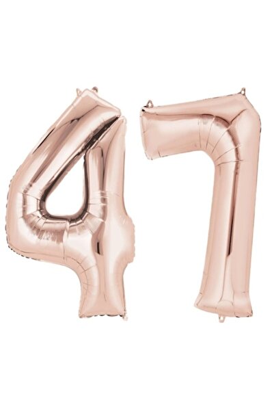 OEM Set de 2 baloane folie, ESB, Auriu roz, aniversare 47 de ani, 105 cm