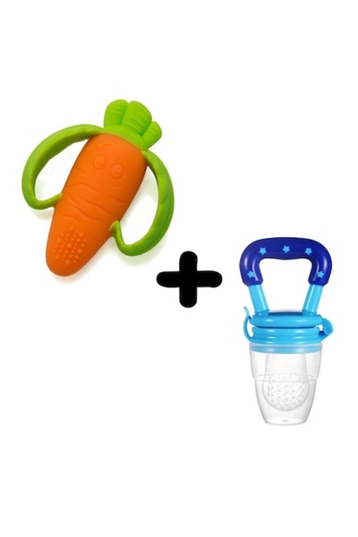 FONIX Set Jucarie Dentitie, Silicon Non Toxic, Fara Miros, Model Morcov, Port...