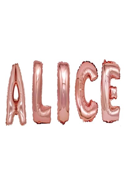OEM Set Balloons Letters Name Alice, Rose Gold, 40Cm