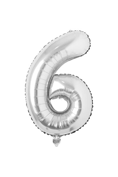 OEM Balon folie, ESB, Argintiu, cifra 6, 100 cm