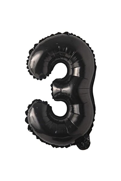 OEM Φολιδωτό μπαλόνι, ESB, μαύρο, αριθμός 3, 105 cm