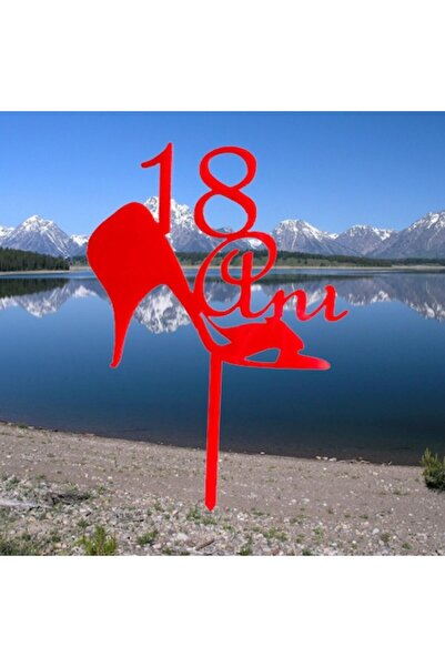 OEM Cake Topper Pantof 18, majorat, Rosu