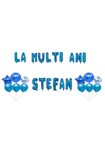 OEM Комплект балони за торта "Честит рожден ден" - Стефан, 35 броя