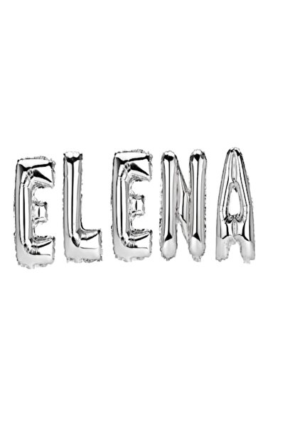 OEM Комплект балони с букви и име Елена, сребърни, топчета за подарък Wili Ro...