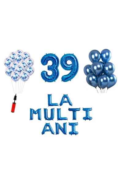 OEM Set baloane, 33 elemente, La Multi Ani aniversare 39 ani, cifre folie 101...