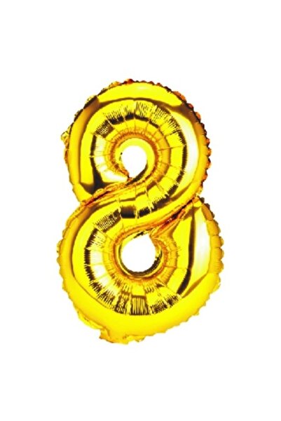 OEM Balon numărul 8, Auriu, 100cm